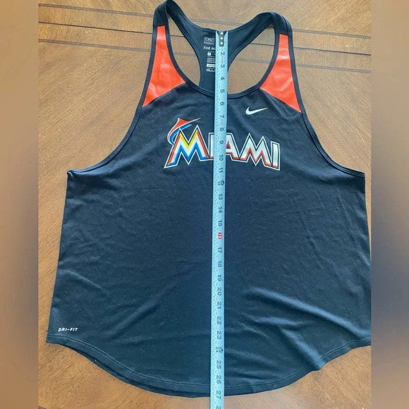 Nike Women’s Baseball Marlin’s Dri-Fit Black Racerback Tank Shirt Women’s XL EUC - Picture 5 of 7